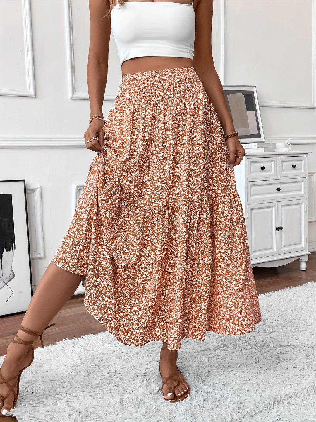 Tahlia | Tiered Floral Maxi Skirt